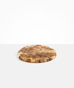 Plateau rond en pierre de travertin beige, plateau de service, aspect marbre naturel, plateau décoratif, plateau à fromage, vaisselle de luxe - Product Image 5