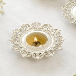 Classic <b>Silver</b> Metal Candle Holder for Home Decor Elegant Table Centerpiece Romantic Candlelight Accent - Product Image 2