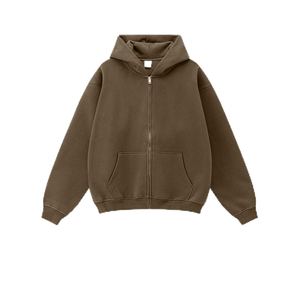 Sudadera con capucha de lana de algodón 345gsm de alta calidad para hombres, venta al por mayor, cremallera de gran tamaño para impresión Digital de otoño - Product Image 3