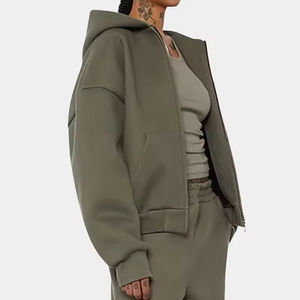 Sudadera con Capucha Personalizada OEM, Gruesa, de Forro Polar, con Cierre, Hombros Caídos, Transpirable, de Alta Calidad, para Invierno - Product Image 6