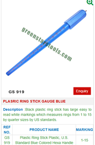 Jauge à anneaux en plastique bleue, tailles US/UK, outil de mesure pour bijoux, poignée hexagonale ronde |   Numéro d'article GS-919 - Product Image 2