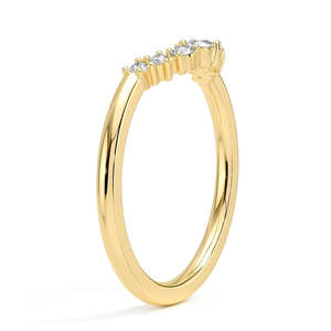 แหวนแต่งงานเพชรโมอิสซาไนต์ทรงกลม แหวนทอง 9K ดีไซน์หรูหรา - Product Image 2