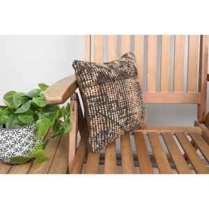 Brown Rustic Wool Patchwork Kantha Pillow 12x12 Inch Luxury <b>Vintage</b> Fluffy Ring Pattern Portable for <b>Bedding</b> Floor Use Christmas - Product Image 2