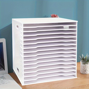 Wooden Multi-Layer Office File Rack for A3/A4 <b>Drawing</b> Paper Desktop Document Organizer - Product Image 1