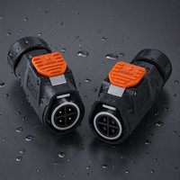 Connecteur circulaire MJ16 4 broches IP67 étanche mâle/femelle en nylon 10A 300V à verrouillage par poussée pour éclairage LED, capteur industriel RGB