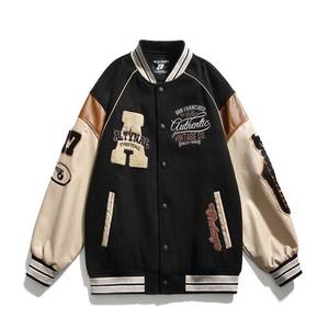 แจ็คเก็ตวาร์ซิตี้คุณภาพสูงแบบ OEM - แจ็คเก็ตเบสบอลวาร์ซิตี้แบบกำหนดเองสำหรับผู้ชาย แขนหนังปักด้วยไหมเชนิลล์ - Product Image 3
