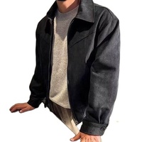 Blouson Bomber Homme Luxe Personnalisé en Velours Côtelé avec Doublure en Fibre de Bambou, Fermeture Éclair, Couleurs Noir et Marron, Prêt pour l'Hiver