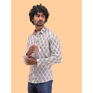 Chemise décontractée pour homme en coton imprimé à manches longues, respirante, en popeline ou tissu Oxford, motif floral ou à pois, offre ODM - Product Image 4