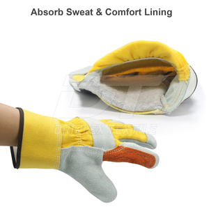 Guantes DE TRABAJO protectores de la mejor calidad Guantes de trabajo de cuero antideslizantes resistentes al desgaste para seguridad - Product Image 6