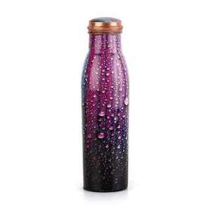 Drinkware Customized 1000ml Pure Copper Double Wall Water Bottle Shiny Polished Hammer Design Eco-Friendly Portable for Gym - Product Image 3