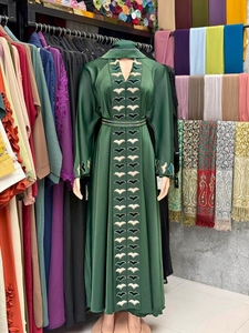 Best selling Dubai style Beautiful Modest Islamic Women's Saudi Arabian Abaya Spring Polyester Breathable Ankle Length Muslim - Product Image 4