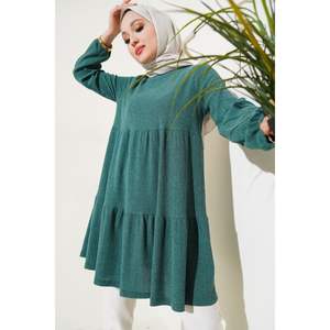 Túnica de corteza de árbol en capas verde - Product Image 2