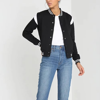 Veste universitaire noire personnalisée 2026 pour homme, style baseball bomber, avec lettres brodées, rayures blanches, décontractée, mode, vêtement d'extérieur, grandes tailles, 100% coton
