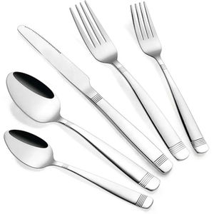 "Manche Jaune Argenterie Couverts En Acier Inoxydable Vaisselle Ustensiles Cuillère Couteau Parfait Pour Fête De Mariage Et À Manger" - Product Image 4