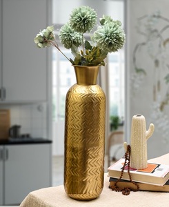 Florero de hierro de estilo Vintage de lujo, diseño martillado oscuro, maceta decorativa de mesa de oficina Para Boda y decoración del hogar - Product Image 6