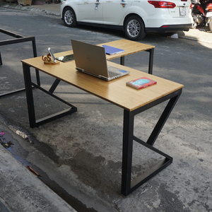 BFKB009-KBamboo L-Shaped 140x150cm Computer <b>Desk</b> with Assembled Legs - Product Image 6