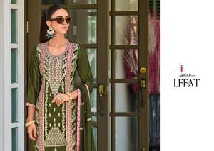 Ensemble de costume pakistanais en soie de qualité supérieure élégant avec de magnifiques broderies, parfait pour les fonctions de mariage - Product Image 4