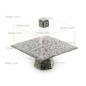 Fabuloso diseño vajilla pastel soporte más alta calidad madre de perla trabajo Chocolates soporte con tapa de acrílico - Product Image 4