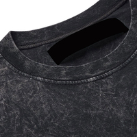 Nouveaux T-shirts pour hommes noirs surdimensionnés style vintage 210 GSM 100 % coton, avec logo personnalisé, design lettres délavées à l'acide, écologiques