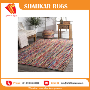 Meilleure vente de tapis moderne en jute et denim à rayures à prix économique pour la cuisine et le salon - Product Image 5