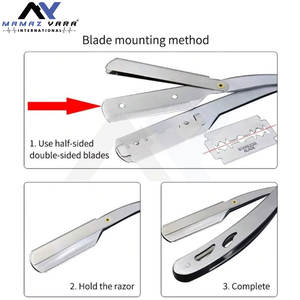 Maquinilla de afeitar Manual de una sola hoja Premium para barbería, cuchillo de afeitar OEM, maquinilla de afeitar de corte de precisión, herramienta de aseo tradicional para hombres - Product Image 3