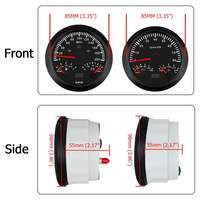 Set 2 Gauge Murah 85mm (3 3/8") untuk Chevrolet 12V GPS Speedometer 200MPH Odometer Tachometer 8000RPM Pengukur Bahan Bakar/Suhu Air 40-120 Suhu Oli