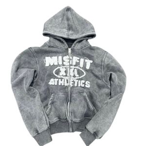 Sudadera con capucha y cremallera de gran tamaño 100% algodón para hombre con impresión de logotipo personalizado para invierno - Product Image 1