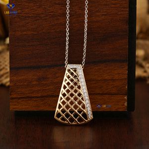 0.204 TDW pendentif en diamant rond taille brillant avec chaîne en or jaune certifié/non certifié diamant Cvd bijoux en diamant - Product Image 1