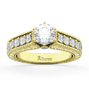 Bague de fiançailles vintage sertie d'un diamant de 1,05 carat en or jaune 18 carats - Product Image 3