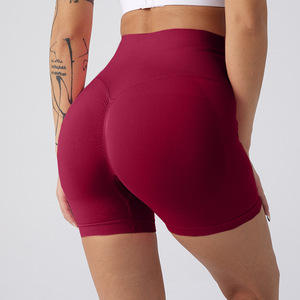Shorts de gymnastique taille haute XS pour femmes grande taille motif solide High Street Workout Yoga Shorts Butt Lifting Biker Poches 100% coton - Product Image 2