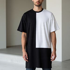 เสื้อยืดสีขาวสีดำสำหรับผู้ชายเสื้อยืด100% ไหล่ตกสำหรับใส่วิ่งจ๊อกกิ้งในฤดูร้อนสำหรับผู้ชาย - Product Image 6