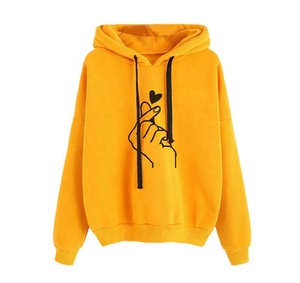 เสื้อฮู้ดผู้หญิงแบบมีซับใน ผ้าฟลีซ ทรงหลวม แขนยาว สีพื้น สวมหัว สตรีทแวร์ เสื้อสเวตเชิ้ต ผ้าฝ้ายระบายอากาศได้ดี ปรับแต่งได้ - Product Image 2