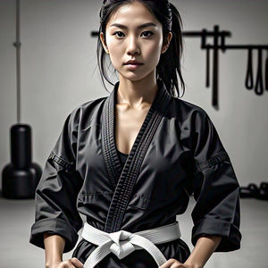 Arts martiaux personnalisés karaté uniforme femmes boxe combattant Judo karaté costumes couleur unie blanc noir karaté uniformes - Product Image 2