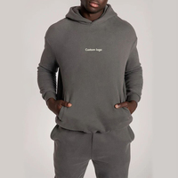 Ensemble sweat à capuche et pantalon de survêtement gris unisexe 420 GSM, grande taille, avec logo personnalisé sérigraphié, respirant, style streetwear, vente en gros
