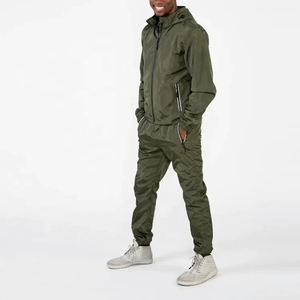 Conjunto de Dos Piezas de Primera Calidad para Hombre, Chaqueta Cortavientos Transpirable de Manga Larga, Chándal Arrugado, Talla Grande, Ropa Casual de Verano - Product Image 5