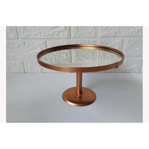 Base de metal con espejo dorado rosa de lujo para tartas, pedestal redondo de 10/12 pulgadas para exhibir cupcakes, para bodas, fiestas y eventos, mesa de postres - Product Image 1