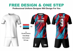 Alta calidad, venta al por mayor, impresión por sublimación, ropa deportiva Retro, recién llegado, 100% poliéster, tela de malla transpirable, uniforme de fútbol - Product Image 2