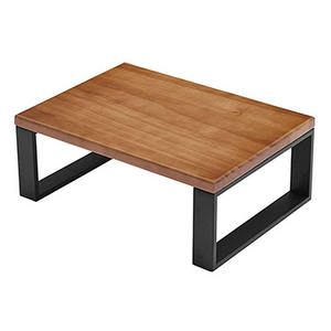 Tabouret bas Jaga de haute qualité avec bois de teck massif et pied en fer - Product Image 5