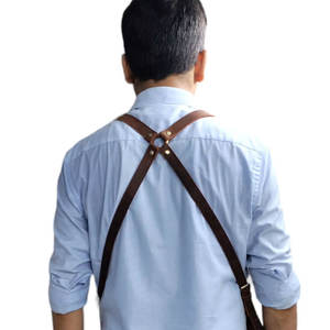 Venta al por mayor Top Mejor Precio Bajo Unisex-Delantal de cuero genuino con logotipo personalizado Impreso Venta caliente Producto Delantal de cuero por Nueva Zelanda - Product Image 4