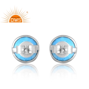 Pendiente de piedras preciosas de turquesa Natural Chapado en paladio de Plata de Ley 925 de diseño elegante, joyería personalizada para mujer, regalo para ella - Product Image 2