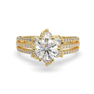 Anillo de Moda Nuevo de Fabricante Vietnamita, Oro Real de 10K con Forma de Flor de Seis Pétalos y Piedra de Circonita Cúbica, Regalo para Mujer - Product Image 6