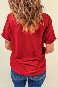 2025 venta al por mayor de manga corta de alta calidad causal personalizado cuello redondo gráfico verano slim fit camiseta de mujer transpirable de gran tamaño - Product Image 6