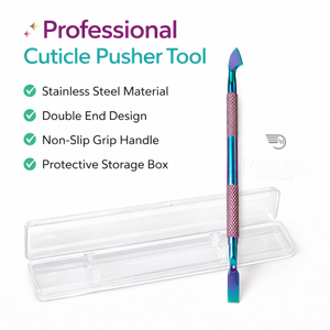 Empujador de Cutículas de Doble Punta de Acero Inoxidable Plateado, Herramienta Profesional para Manicura y Pedicura, Instrumento para el Cuidado de las Uñas - Product Image 6