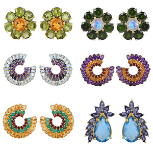 Boucles d'oreilles en Citrine naturelle verte péridot, clous floraux minimalistes en argent Sterling 925, fleur, cadeau, bijoux - Product Image 6