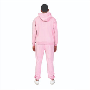 Sudadera con capucha doble cintura caída hombro chándales OEM personalizado todo DTG Logo Terry algodón hombres personalizado Jogging chándales - Product Image 4