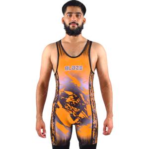 Blaze Fight Wear Custom Sportswear Tight Gym Singlet Wrestling Sleeveless <b>Bodysuit</b> Knitted Washed Breathable Sublimation Blank - Product Image 1