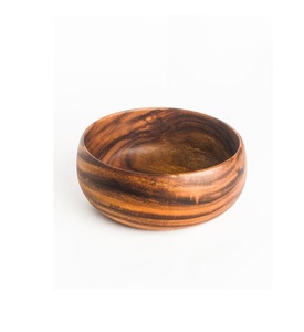 Cuenco de madera de calidad de lujo, cuenco de servidor de forma redonda, diseño atractivo, cuenco para servir alimentos de proveedores de venta completa - Product Image 1