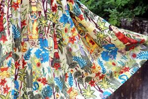 กระโปรงแมกซี่โบโฮลำลองผ้าฝ้ายธรรมชาติระบายอากาศกระโปรงชายหาดพิมพ์ลายดอกไม้ใส่สบายๆใส่สบายๆสำหรับฤดูร้อน - Product Image 2