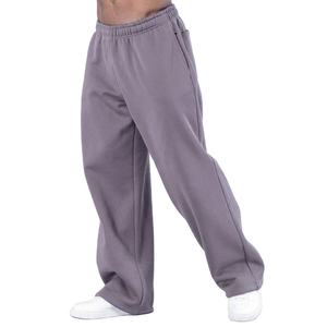 Pantalon de survêtement homme de haute qualité, couleur unie, avec cordon de serrage, coupe ample, jambe droite, en coton personnalisé, style baggy - Product Image 1
