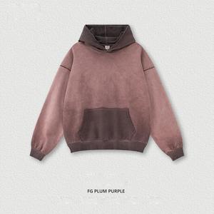 Sudaderas con capucha lavadas con ácido para hombre, ropa de calle con logotipo personalizado impreso, sudadera con capucha con estampado de sol peinado, jersey en blanco - Product Image 3